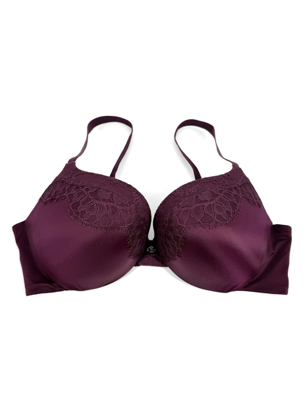 Victorias Secret Very Sexy Push-Up Bra Womens Size 36C Burgundy Lace Padded